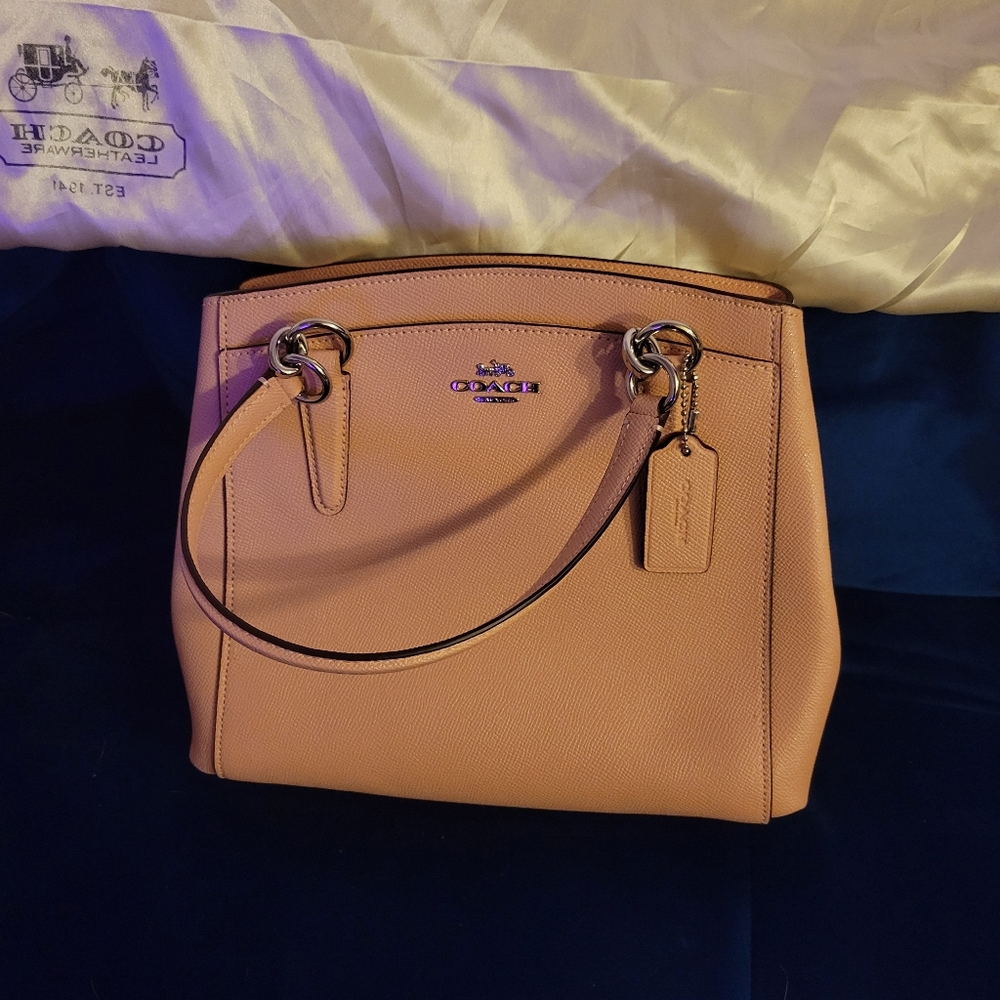 Pink leather Coach crossbody